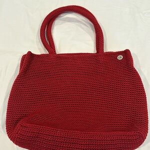 Super cute, The Sak red crocheted bag